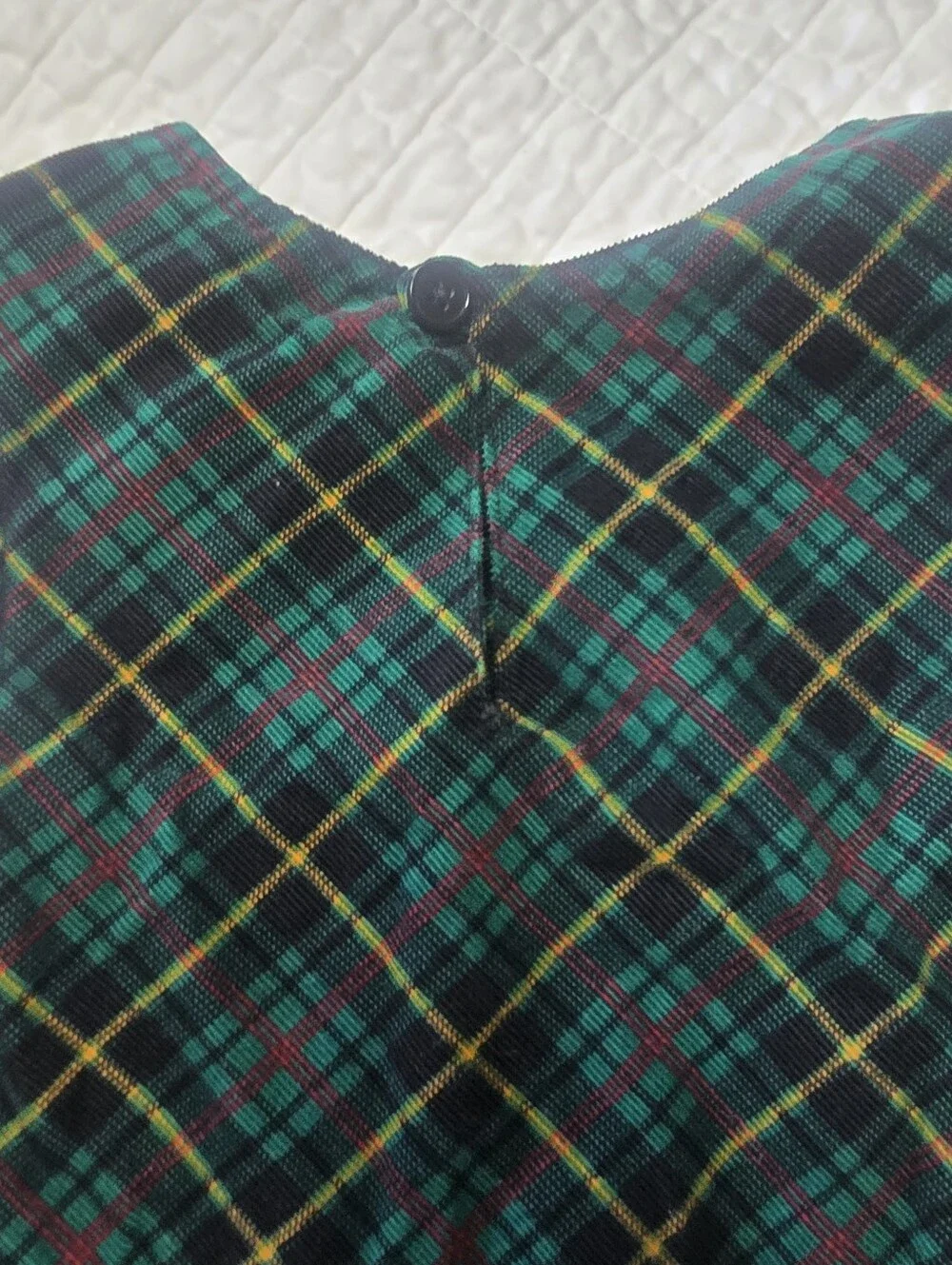 Gymboree Jumper Dress Green Plaid Size Small 90s Vintage Girls Dress
